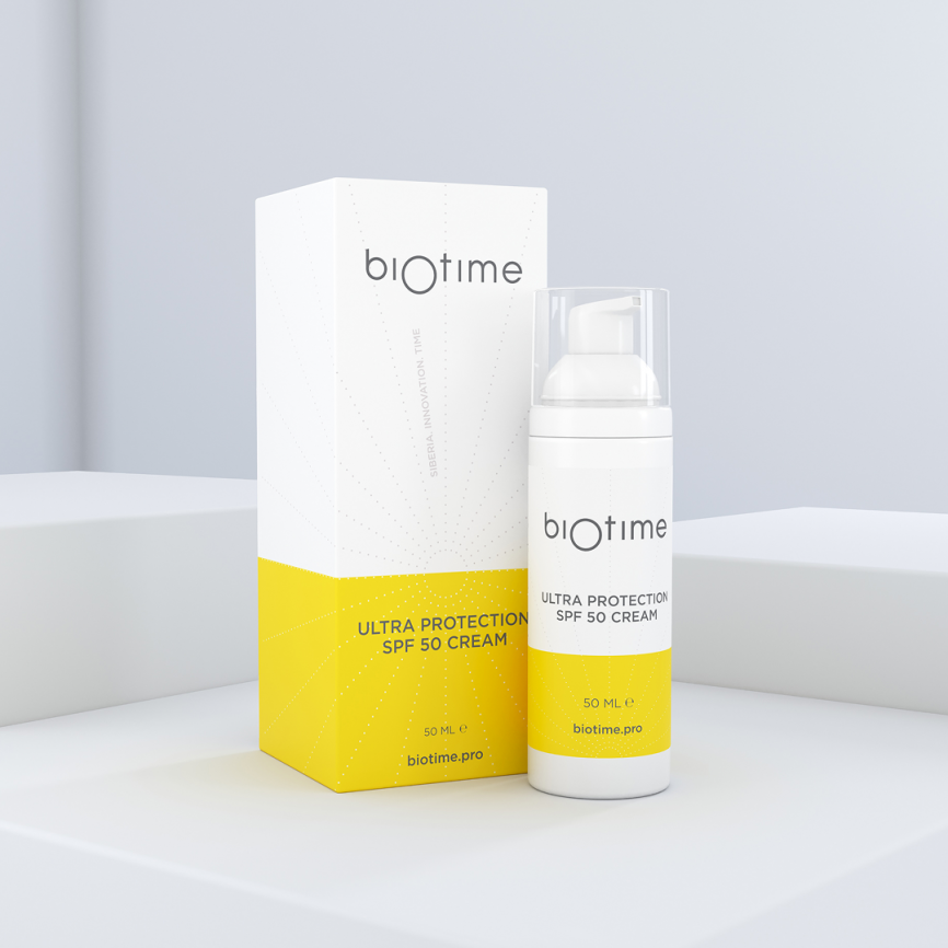 Крем Ультра защитный СПФ 50 марки Биотайм (Biotime ULTRA PROTECTION SPF 50 CREAM), флакон 50 мл фото 1