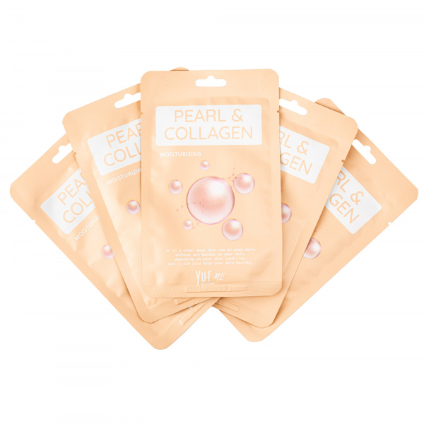 Маска для лица экстрактом жемчуга и коллагеном YU.R ME Pearl & Collagen Sheet Mask фото 3