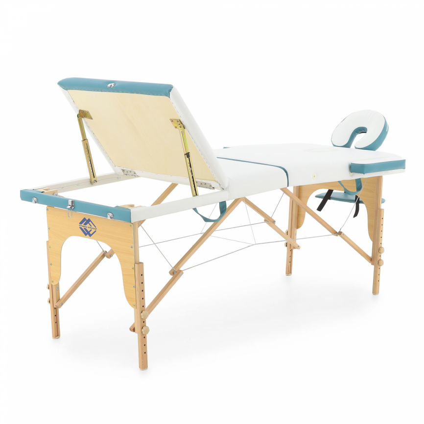 Массажный стол складной деревянный Med-Mos JF-AY01 3-х секционный (светлая рама) фото 4