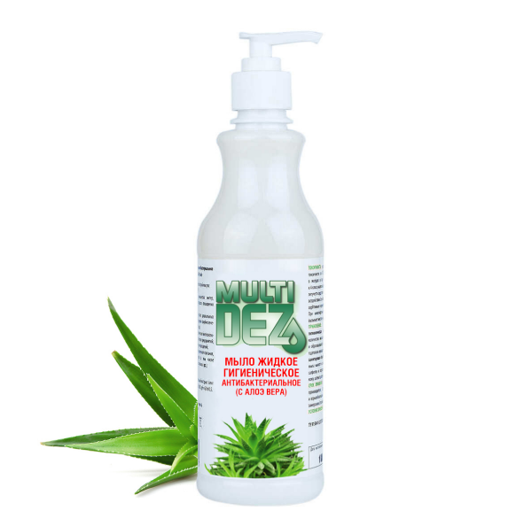Мультидез мыло жидкое гигиеническое с дозатором, 1л фото 1